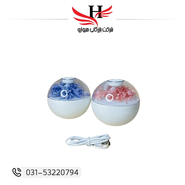 بخور سرد گویی OFAN‑505 رطوبت‌ساز رومیزی با طراحی کروی مدرن، مناسب خانه و محل کار، خرید عمده از هیوارو، نمایندگی شهرضا اصفهان و استان تهران